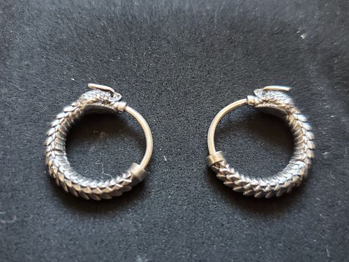 Customer photo review of Ouroboros Earrings