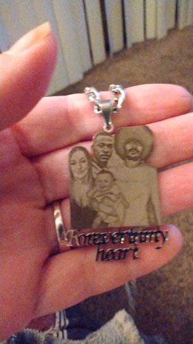 Customer photo review of Lovers Charm™ 18K Custom Engraved Necklace