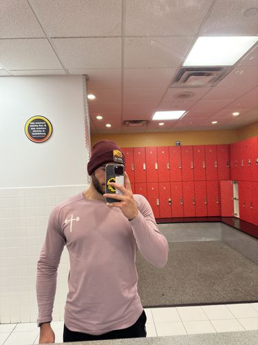 Customer photo review of Long Sleeve Performance Tee - Light Purple