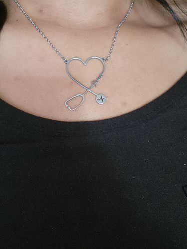 Customer photo review of Personalized Stethoscope Necklace