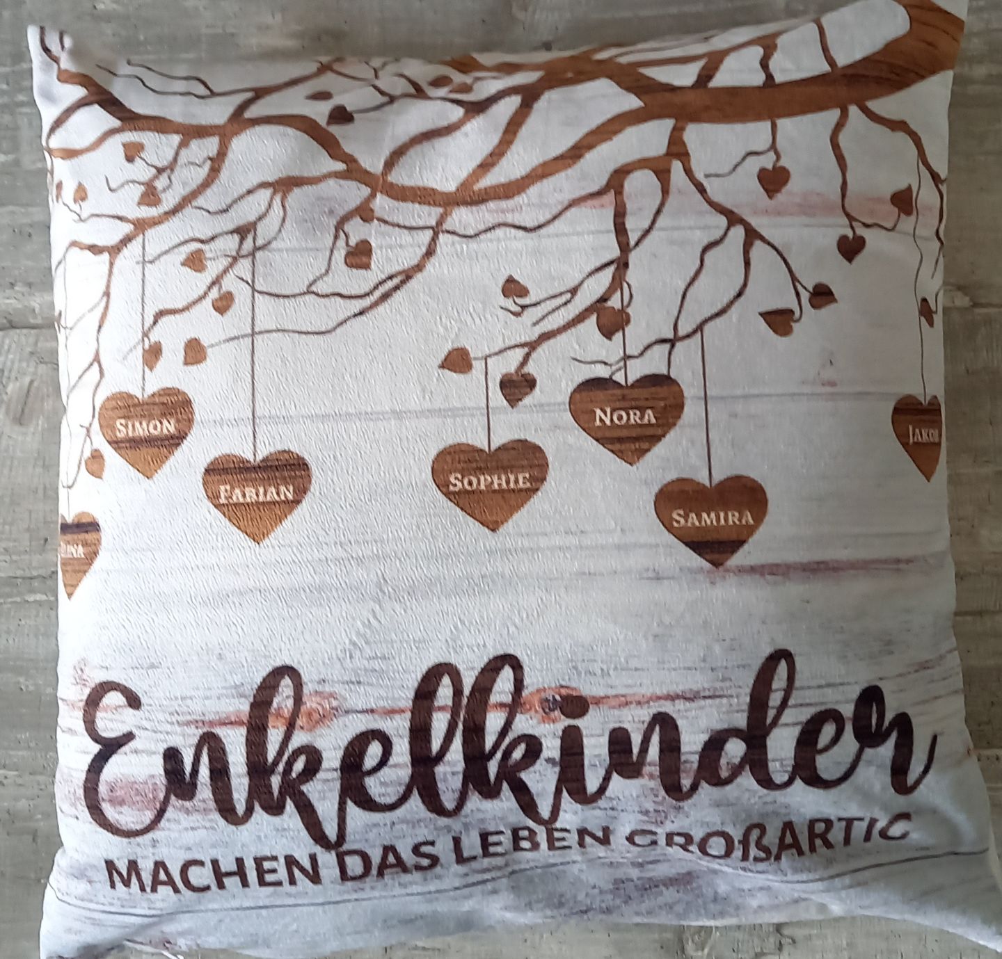 Customer photo review of Meine Enkelkinder - Großeltern-Kissen