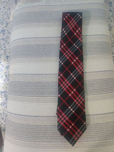 Customer photo review of Black & Red Checks Neck Tie
