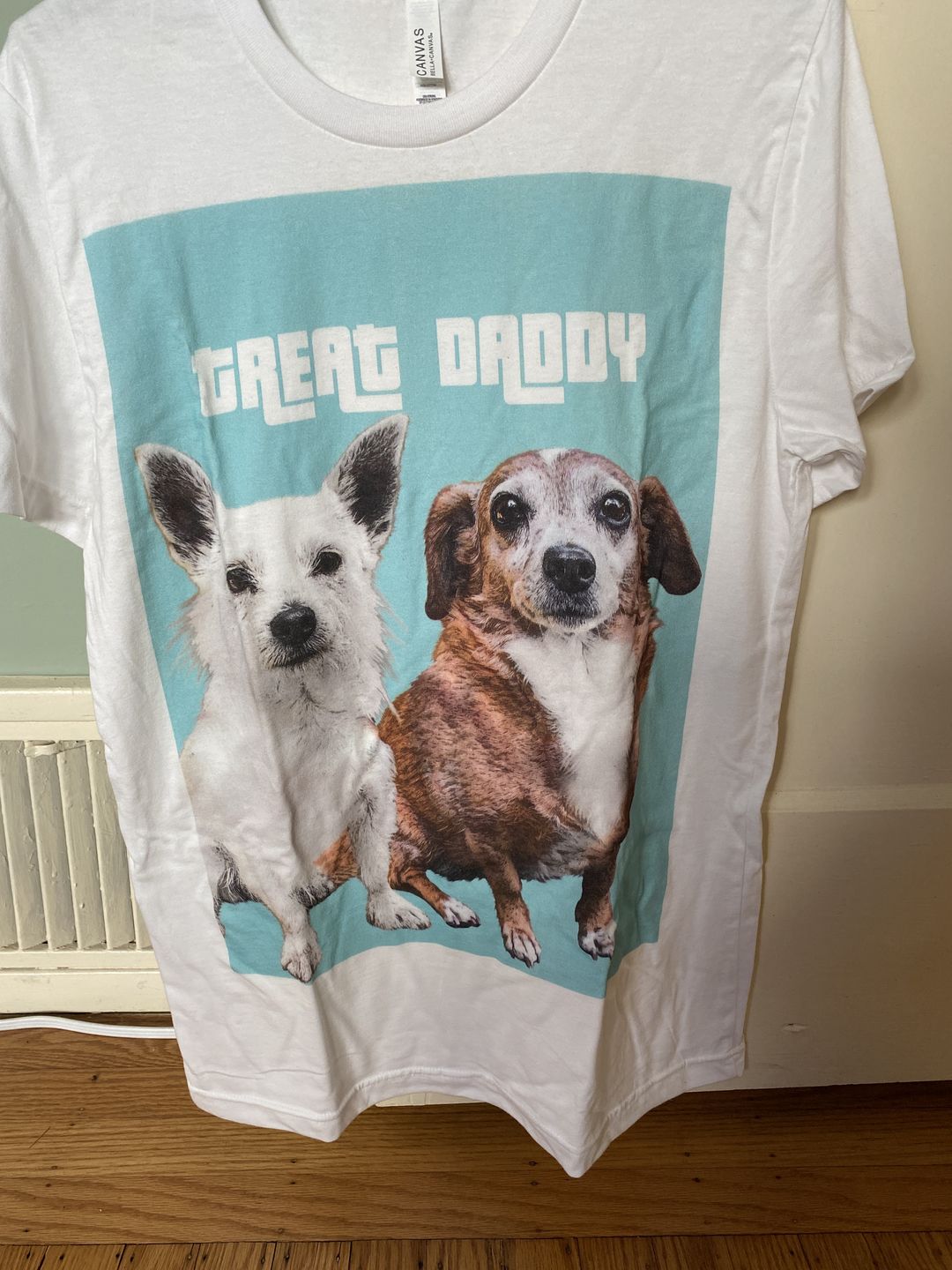 Customer photo review of Custom Pet Art Mens Crew Neck T-shirt