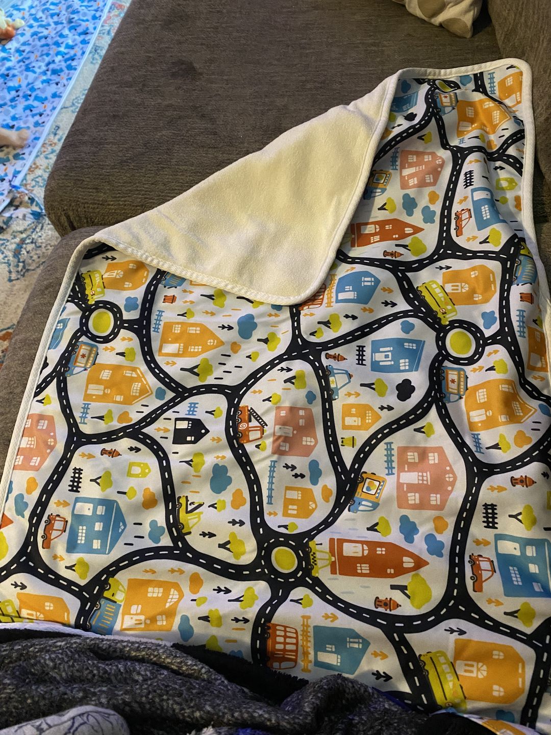 Customer photo review of Patterned Super Soft Diaper Change Mats Machine Washable