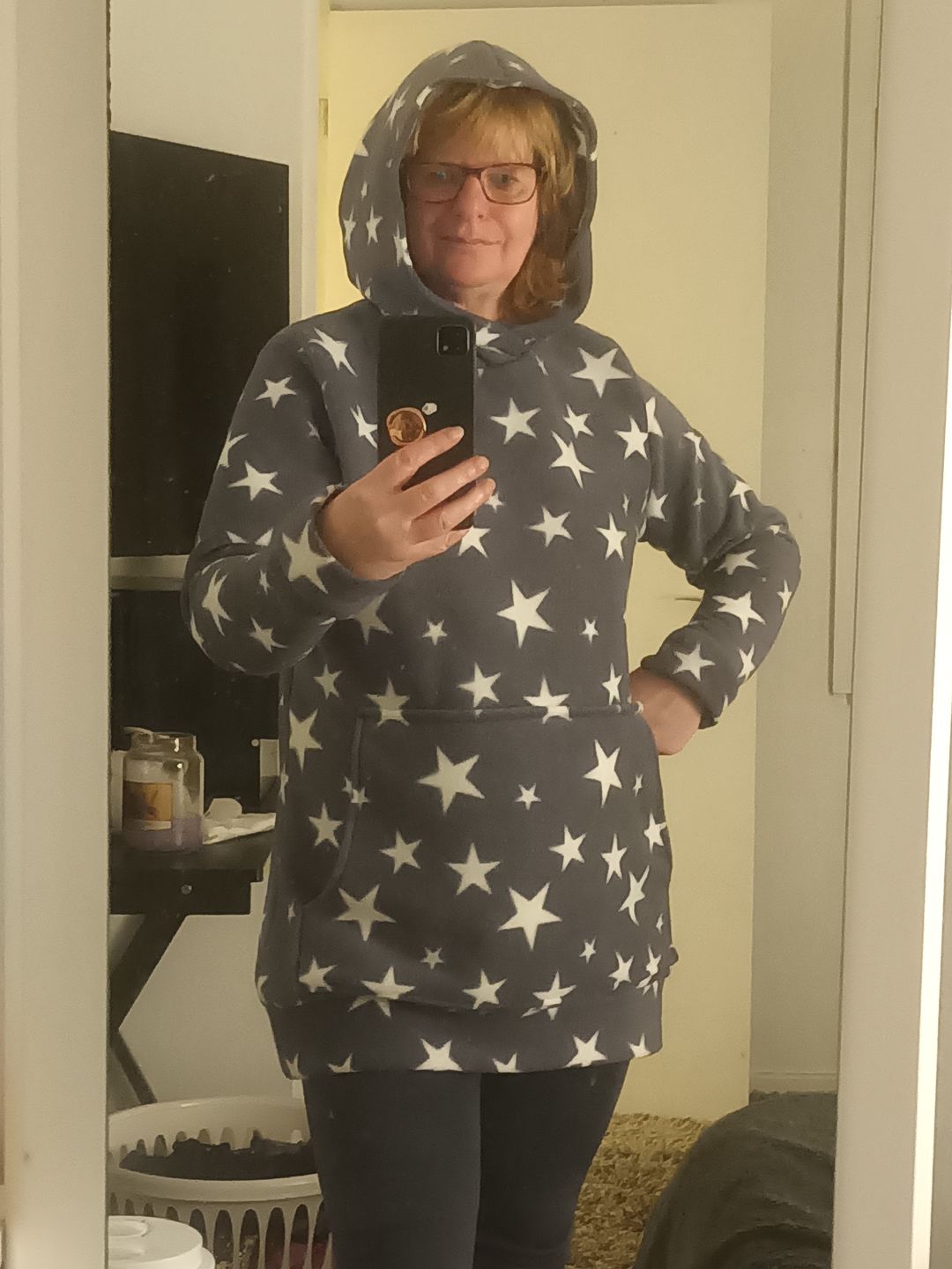 Customer photo review of White Stars Anti Pill Polar Fleece Fabric