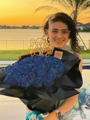 Customer photo review of Blue Rose Bouquet