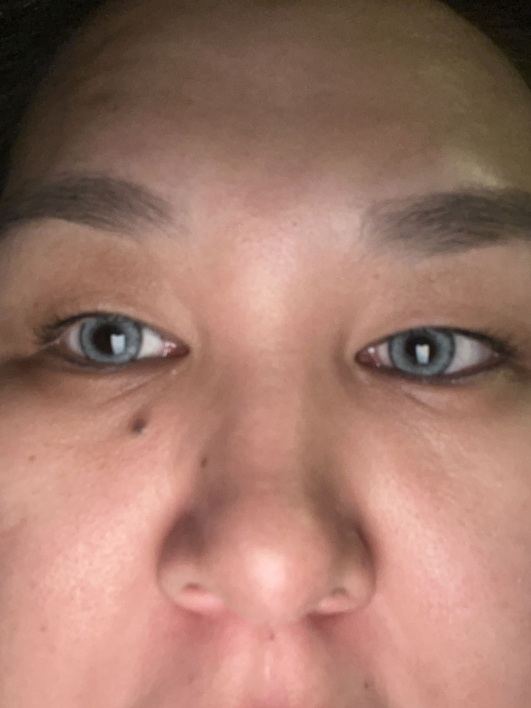 Customer photo review of Premium Candy Gray Prescription Colored Contact Lenses