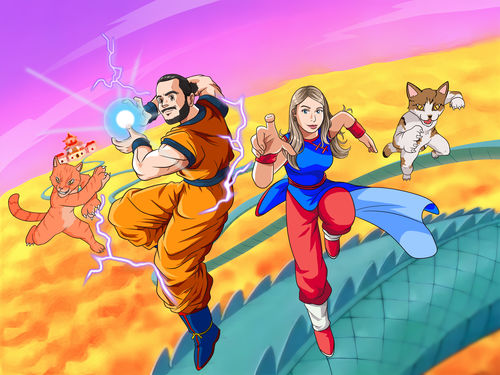 Customer photo review of Caricature dessinée à la main: Portrait Dragon Ball Z