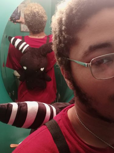 Customer photo review of Rabbit Plush Backpack 24" (BLACK)