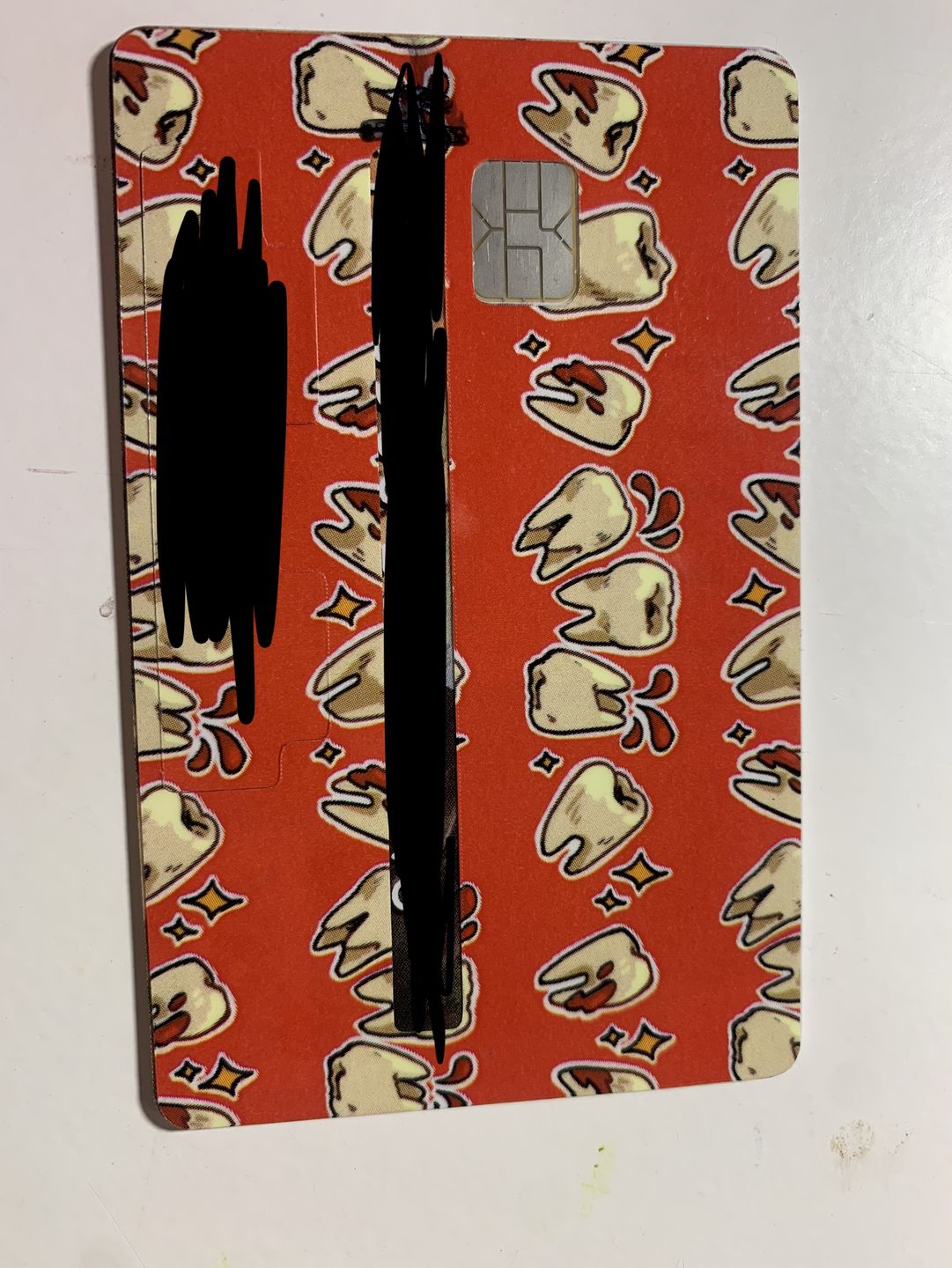 Customer photo review of Teef Credit Card Skins
