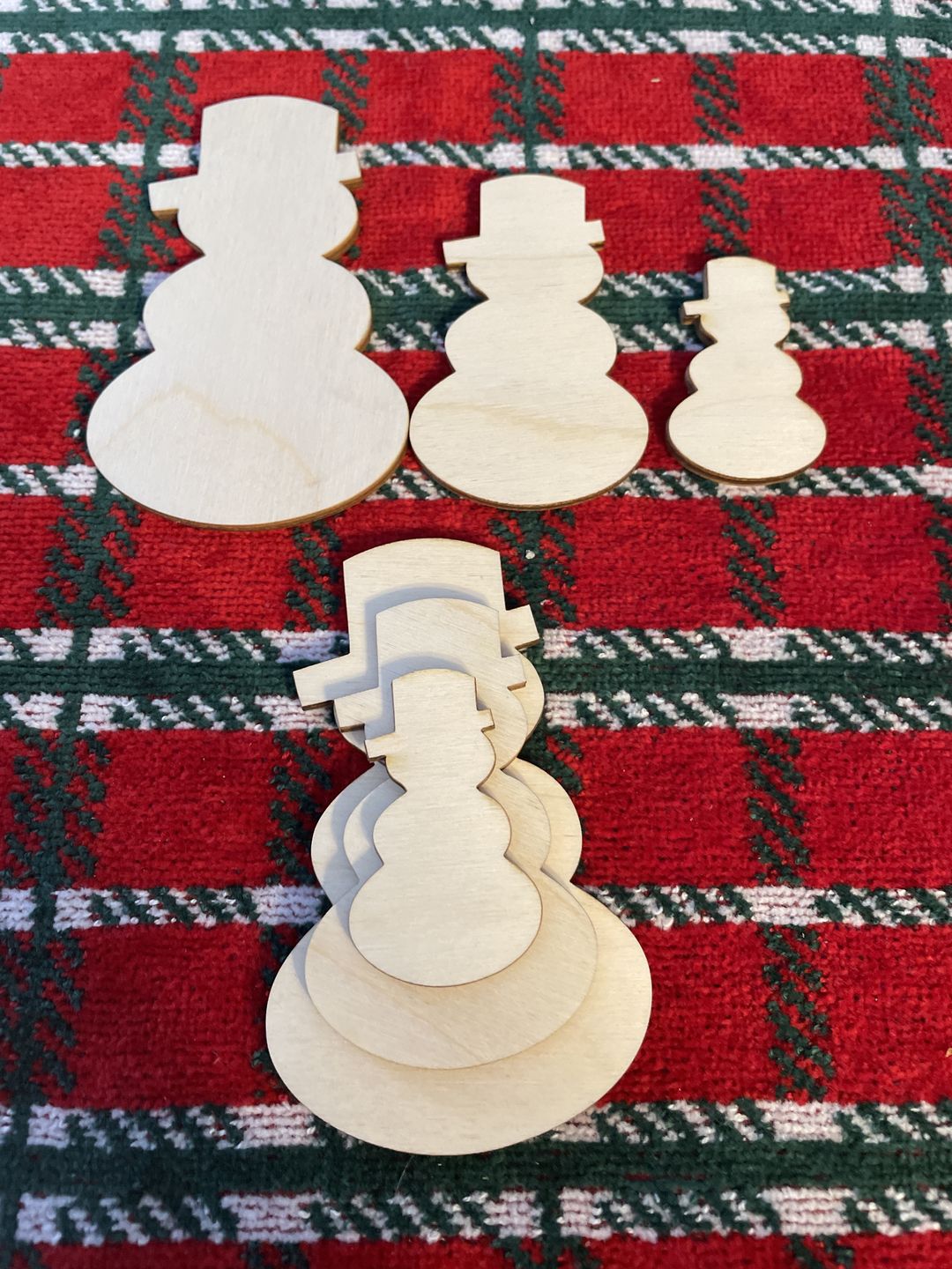 Customer photo review of Unfinished Wood Snowman Silhouette - Craft- up to 24" DIY