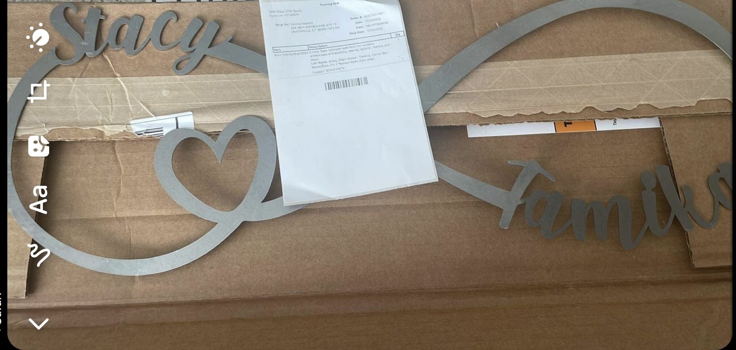 Customer photo review of Infinity Sign- bedroom wall decor for couples, anniversary and wedding, eternity symbol