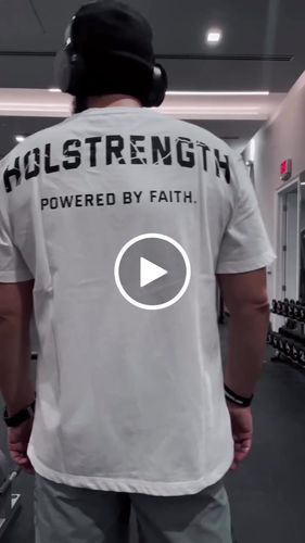 Customer video review of Powered by Faith Oversized Tee - White