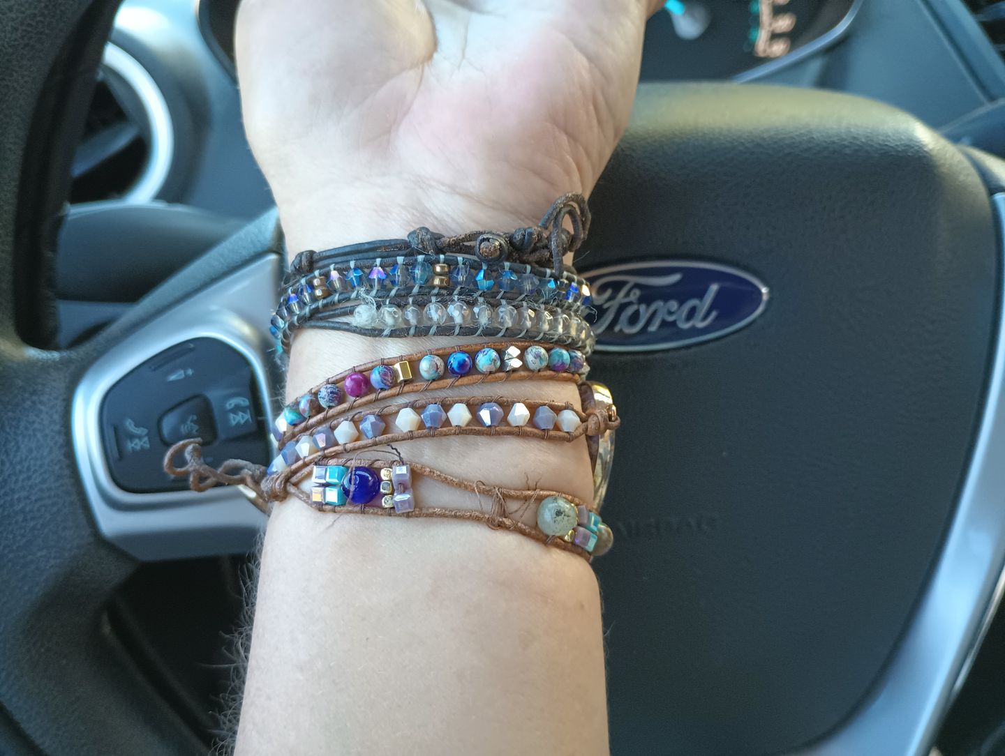 Customer photo review of Intense Emperor Jasper Wrap Bracelet