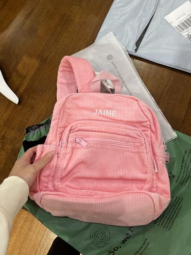 Customer photo review of Corduroy Backpack - Pink