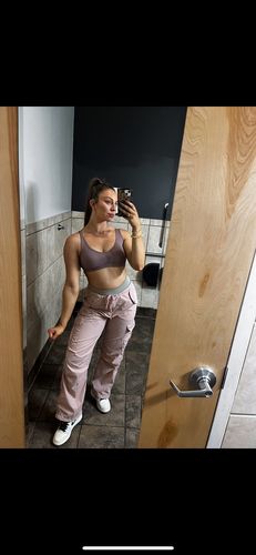 Customer photo review of Dusty Pink Pocket Windbreaker Cargo Pants