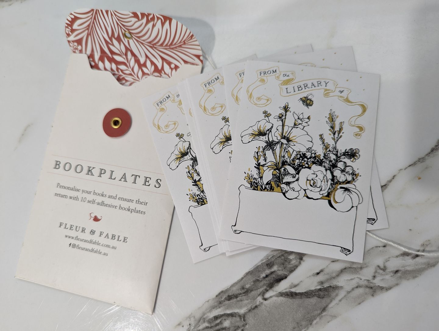 Customer photo review of English Garden bookplates