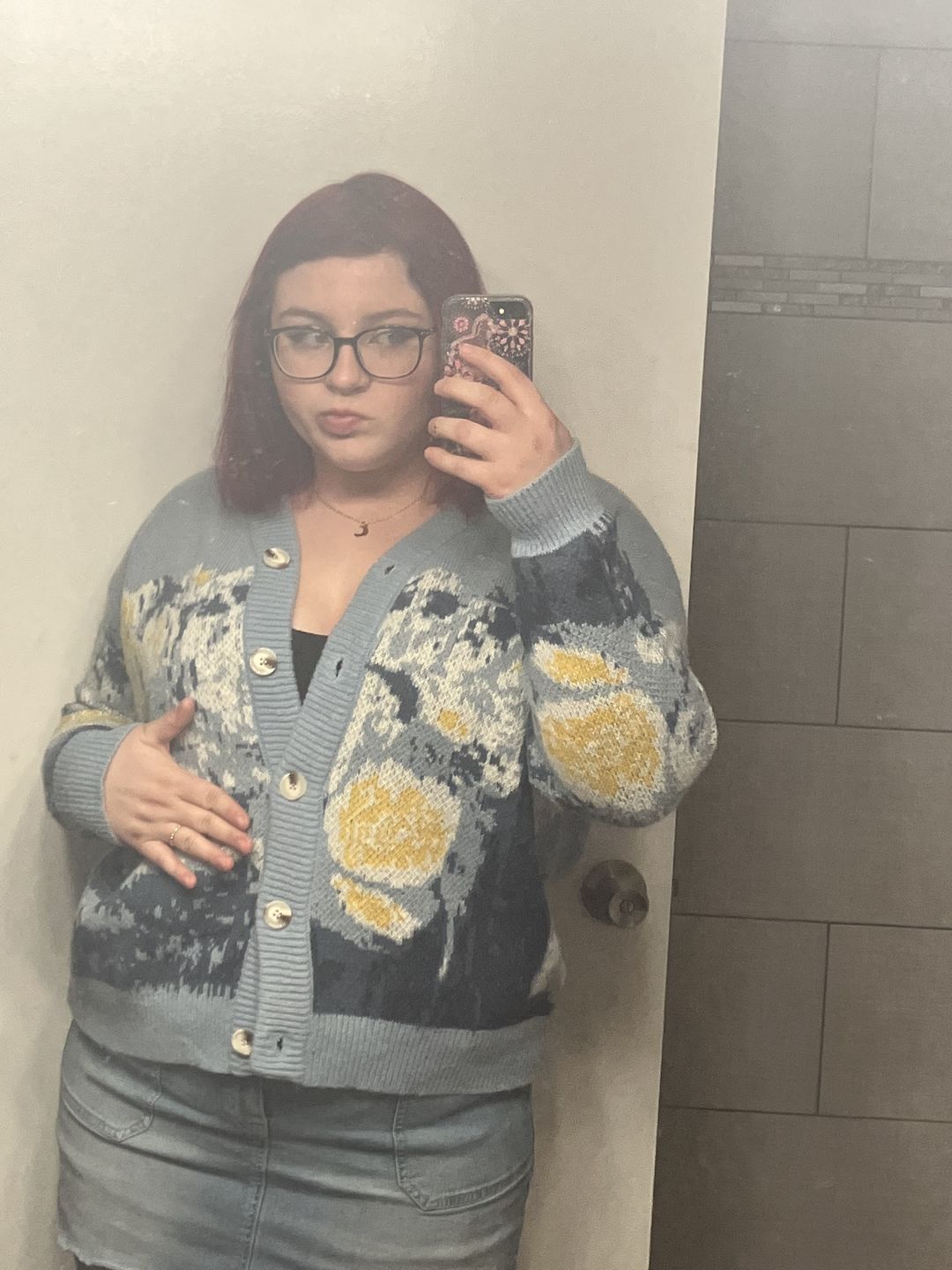 Customer photo review of Van Gogh Starry Night Knitted Cardigan sweater