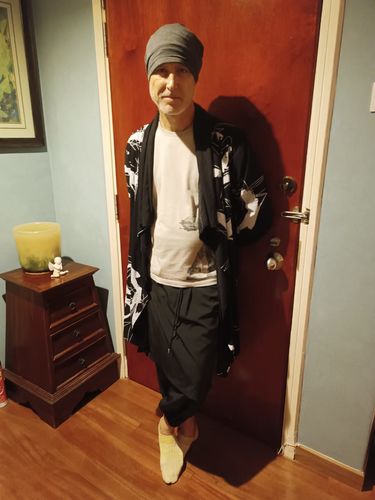 Customer photo review of Irregular Graffiti Buttonless Cardigan