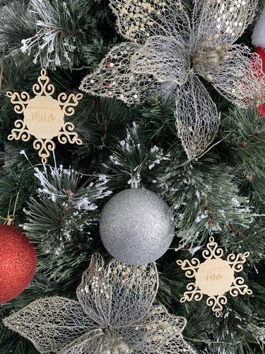 Customer photo review of Personalised Christmas Snowflakes