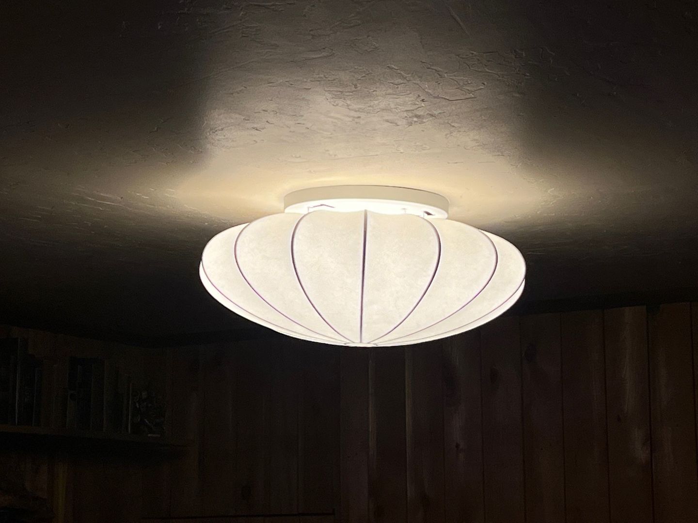 Customer photo review of Mid-Century Modern White Flush Mount Light