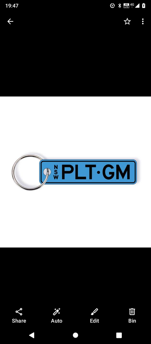 Customer photo review of WA Platinum Licence Plate Custom Keychain
