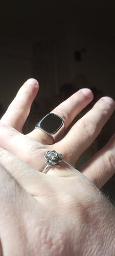 Customer photo review of Onyx Ring Silver And Gold