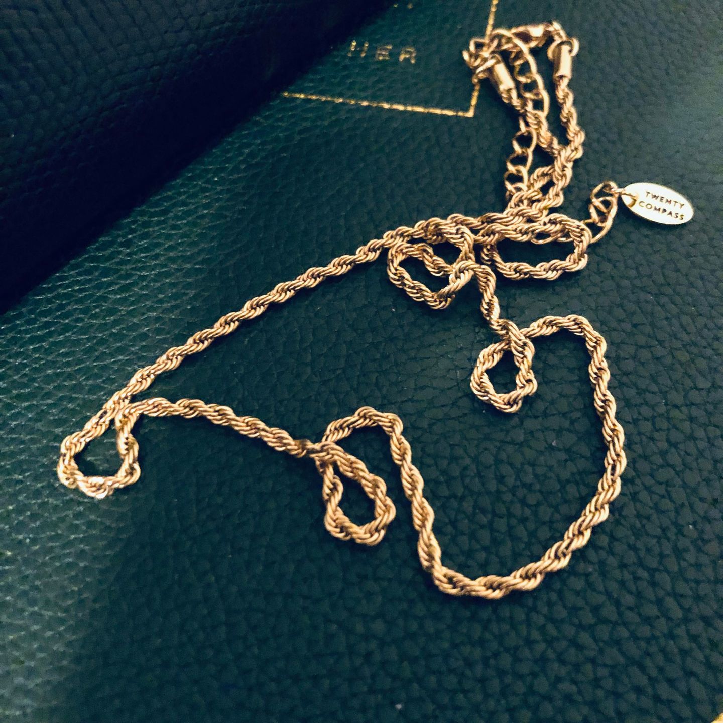 Customer photo review of Thin Romance Necklace - Gold