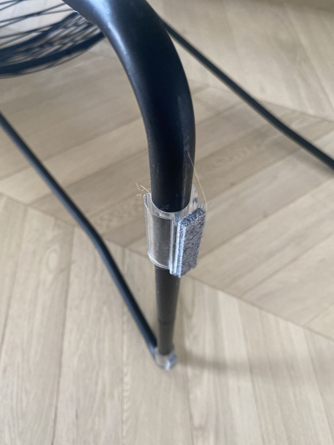 Customer photo review of Clear Felt Clip on Sled Chair Glides - Sleigh Chair Glides