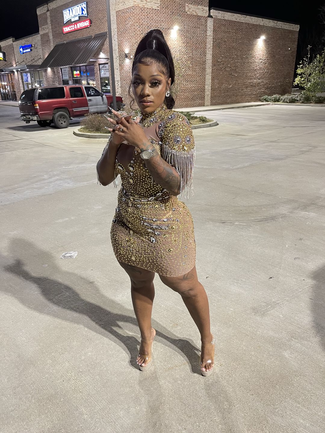 Customer photo review of Libra Diamante Gold Tassel Dress(Ready To Ship)