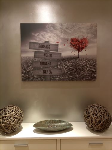 Customer photo review of Lienzo Árbol Corazón con Nombres Personalizados