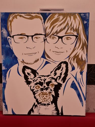 Customer photo review of Porträt auf Leinwand zum Selbermalen