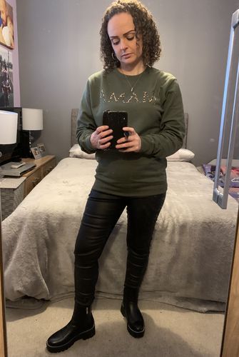 Customer photo review of Mama Empire Leopard Print Sweatshirt (MRK X)