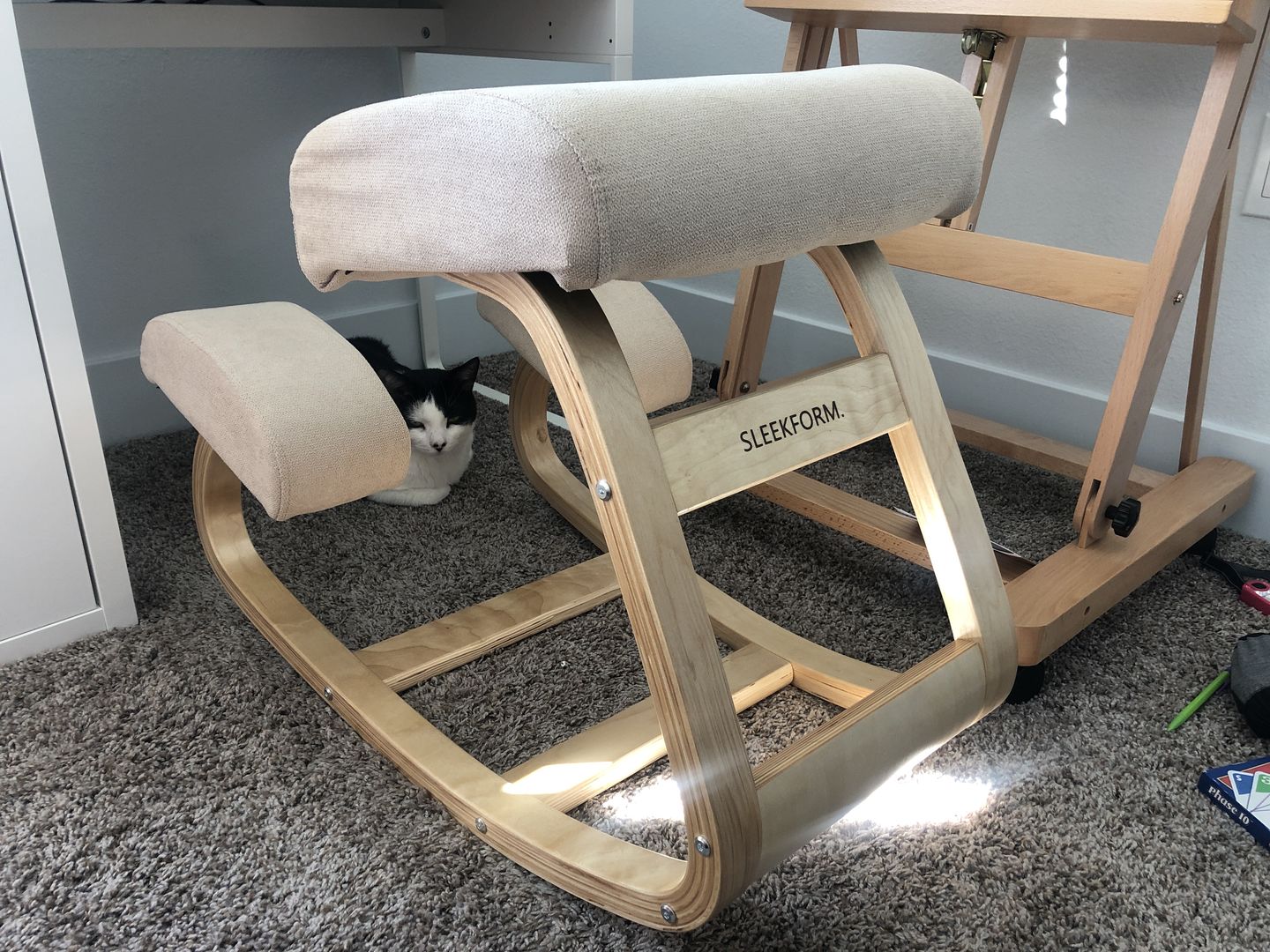 Customer photo review of The Austin Kneeling Chair: Winter Linen