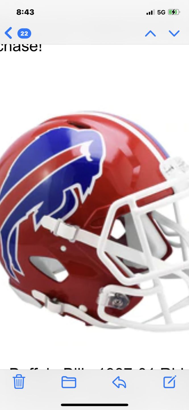 Customer photo review of Buffalo Bills 1987-01 Riddell Throwback Authentic Football Helmet
