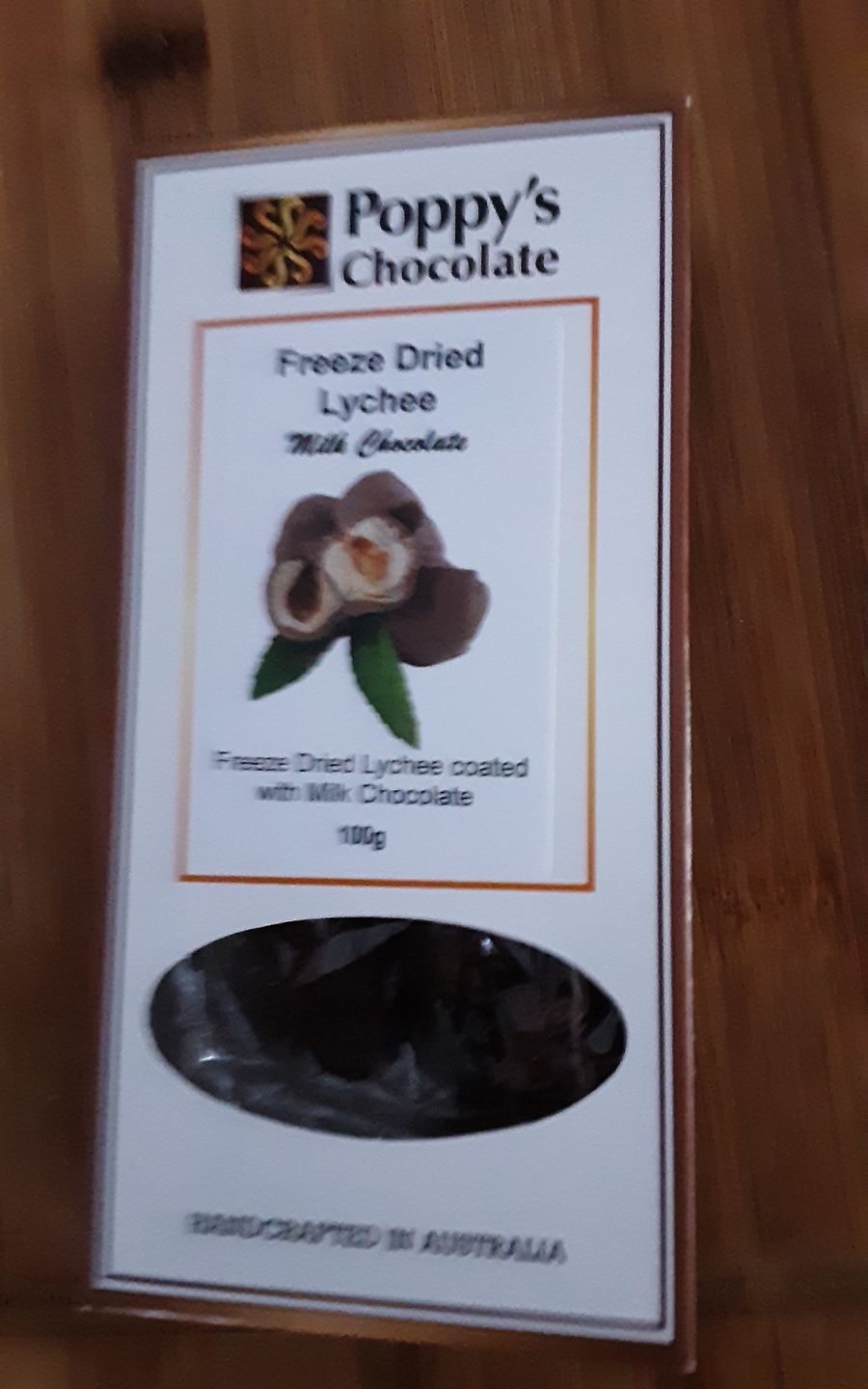 Customer photo review of Milk Chocolate Coated Freeze Dried Lychees 100g