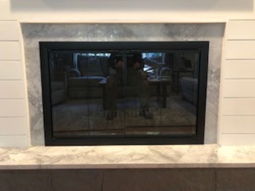 Customer photo review of Aluminum Fireplace Glass Doors Masonry & Zero Clearance - Brookfield