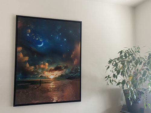 Customer photo review of Beach by Starlight Canvas Art