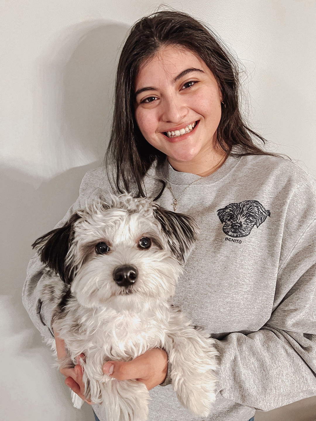 Customer photo review of Custom Pet Crewneck Sweater