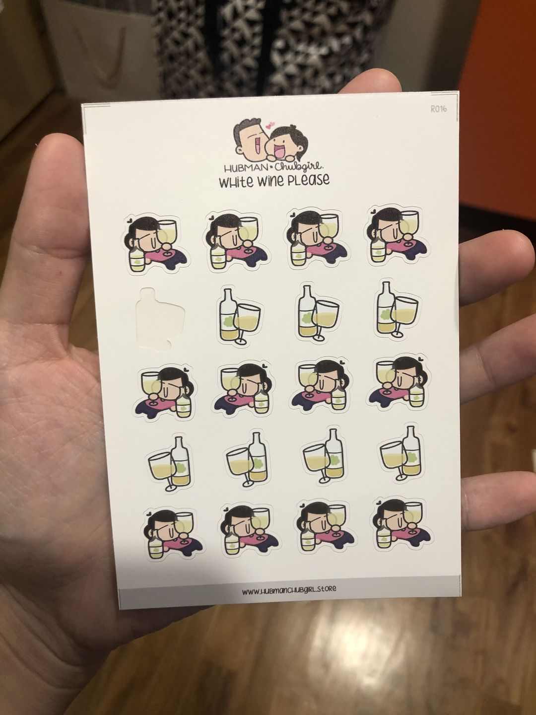 Customer photo review of White Wine Please Planner Stickers