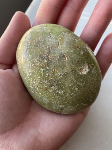 Customer photo review of Pistachio Opal Palm Stone