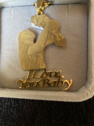 Customer photo review of Lovers Charm™ 18K Custom Engraved Necklace