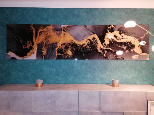 Customer photo review of Wechselmotiv | Luxury Abstract Fluid Art No. 2 | Panorama