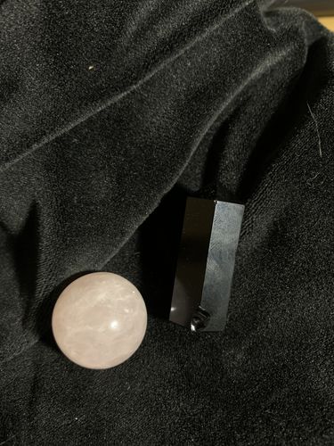 Customer photo review of Rose Quartz & Obsidian Mini Duo
