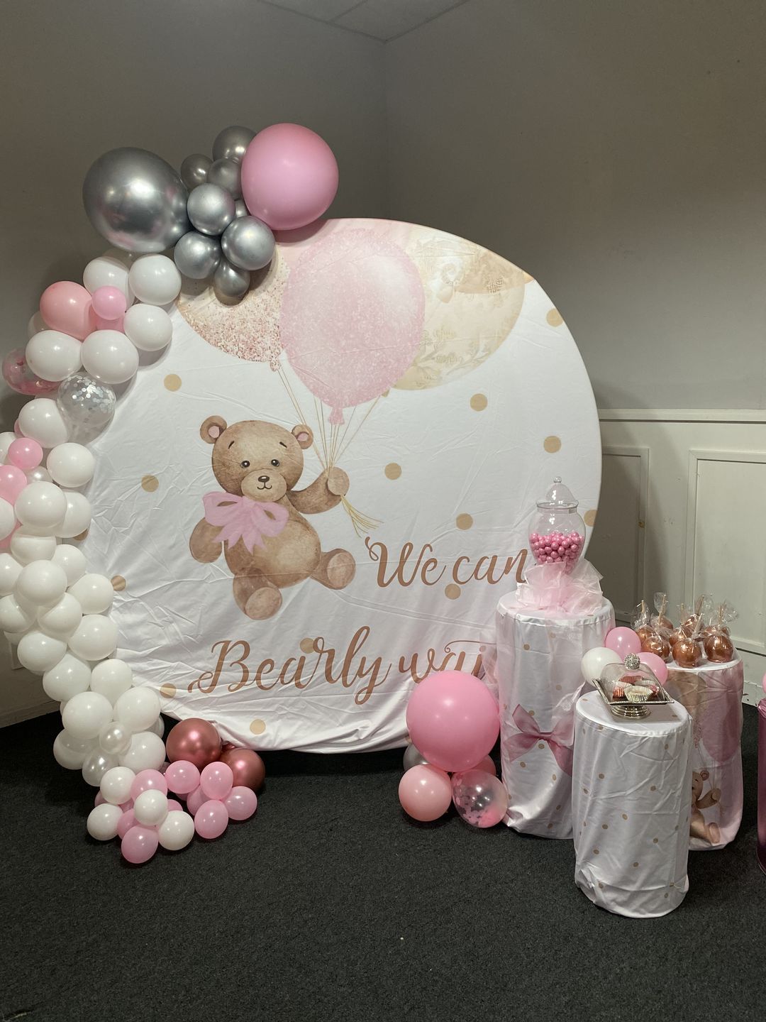 Customer photo review of Custom Round Fabric Backdrop for Birthday&Baby Shower&Wedding&Any Other Party