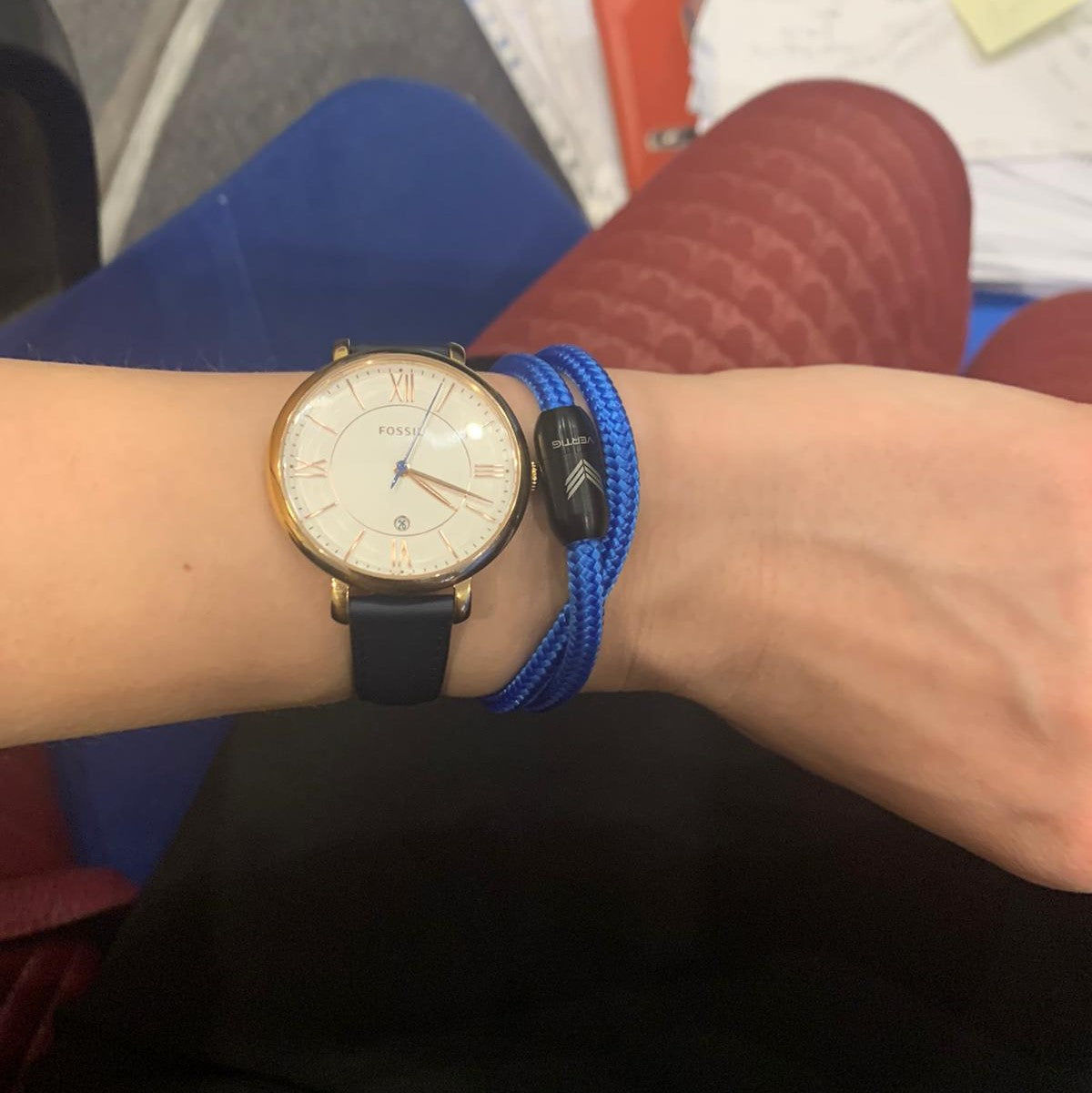 Customer photo review of VERTIG Aqua Blue Magnetic Paracord Bracelet