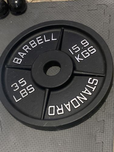 Customer photo review of Cast Iron Olympic Weight Plates