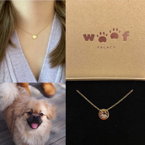 Customer photo review of Gold Dipped Lineart Love Halskette