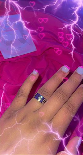 Customer photo review of Grunge Stainless Steel Band Ring