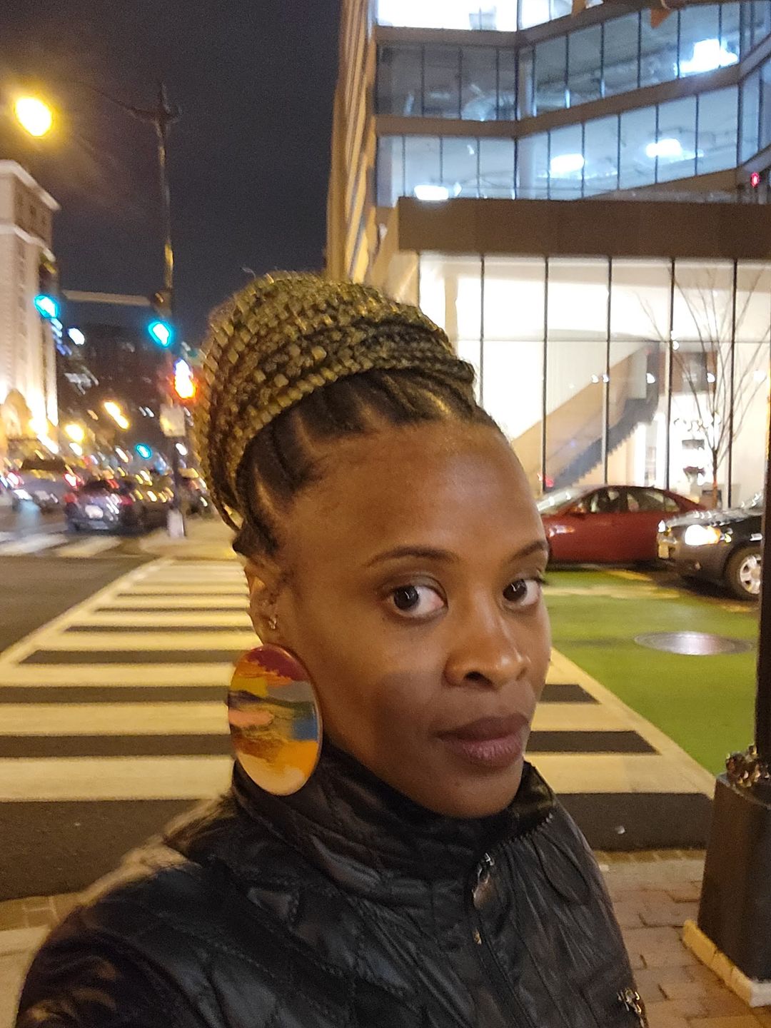 Customer photo review of Canvas Round Earring